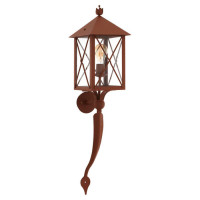 64754 Уличный настен свет-к GAUDESI, 1X60W(E27), сталь оцинкован., коричн антик/ стекло, прозрачн.