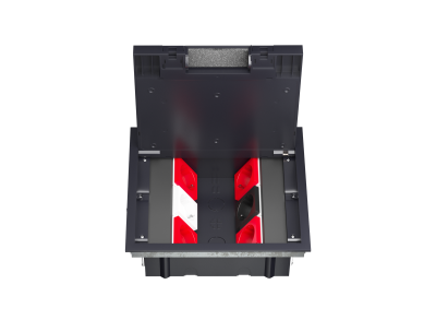 Donel Лючок в пол 12 мод. (6 мод. 45х45 мм.) верт. установка, крышка ABS +гальванизированная стальная вставка, DFB12S