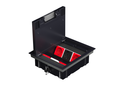 Donel Лючок в пол 12 мод. (6 мод. 45х45 мм.) верт. установка, крышка ABS +гальванизированная стальная вставка, DFB12S