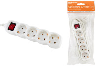 Удлинитель бытовой  У04В выключатель, 4 гнезда, 3метра, с заземлением, ПВС 3х1мм2  16А/250В TDM Electric, SQ1303-0111