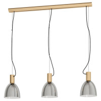 99314 Подвес LEBALIO, 3х40W (E27), L1125, B195, H1100, сталь, бронза/стекло с напыл., черный-прозр.