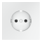 Накладка для розетки с заземлением и защитными шторками, S70 (белый матовый), VLS000702