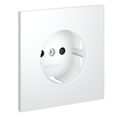 Накладка для розетки с заземлением и защитными шторками, S70 (белый матовый), VLS000702