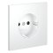 Накладка для розетки с заземлением и защитными шторками, S70 (белый матовый), VLS000702