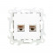 Simon Розетка 2хRJ45 кат 5е UTP, бел, 2450593-030