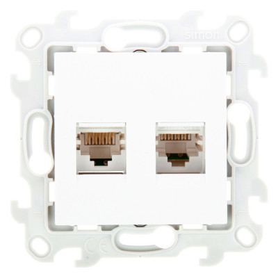 Simon Розетка 2хRJ45 кат 5е UTP, бел, 2450593-030