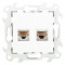 Simon Розетка 2хRJ45 кат 5е UTP, бел, 2450593-030