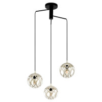 99073 Подвес MIRTAZZA, 3x60W(E27), ?590, H1100, сталь, черный/сталь, шампань
