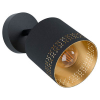 99276 Спот ESTEPERRA, 1х28W (E27), ?120, H240, сталь, черный/текстиль, черный, золотой