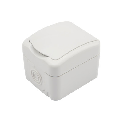 Розетка одноместная Mini OG IP54 с/з, о/у, белая KRANZ, KR-78-0604