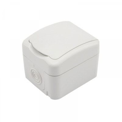 Розетка одноместная Mini OG IP54 с/з, о/у, белая KRANZ, KR-78-0604