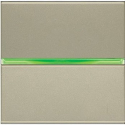 N2204.5 CV - Механизм 1-клавишной кнопки с клавишей с контрольной подсветкой, 2-модульный, серия Zenit, цвет шампань - 2CLA220450N1901