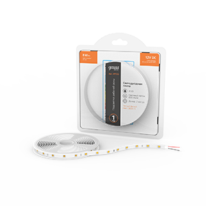 Gauss Лента Basic 12V 8W/m 800lm/m 3000K IP20 LED 2m 1/100, BT020