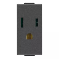 Vimar Розетка 2П+З 15A с зашитными шторками швейцарско-американский стандарт, карбон матовый, 09242.CM Vimar Розетка 2П+З 15A с зашитными шторками швейцарско-американский стандарт, карбон матовый, 09242.CM