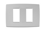 09652.11 - Vimar Накладка на 2 модуля разделенных серебро матовое