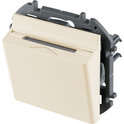 Legrand Выключатель карточный с подсветкой - Legrand Inspiria - без задержки выключения 6А 250В безвинтовые зажимы - слоновая кость, 673801