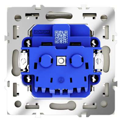 Розетка встраиваемая VOLTUM S70 с заземлением, защитными шторками и крышкой 16А, (сталь), VLS040305