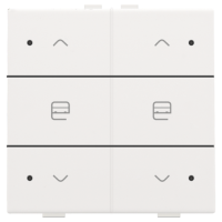 Niko Home Control Пластик Белая сталь Кнопка управления двигателем двухканальная, LED подсветка, 154-52036