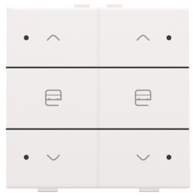 Niko Home Control Пластик Белая сталь Кнопка управления двигателем двухканальная, LED подсветка, 154-52036