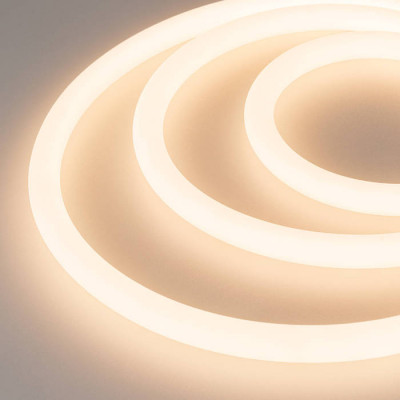 Светодиодная лента герметичная MOONLIGHT-TOP-A336-D25mm 24V Warm3000 360deg (14.4 W/m, IP65, 2835, 5m, wire x2) (Arlight, Прямой вывод кабеля), 036275