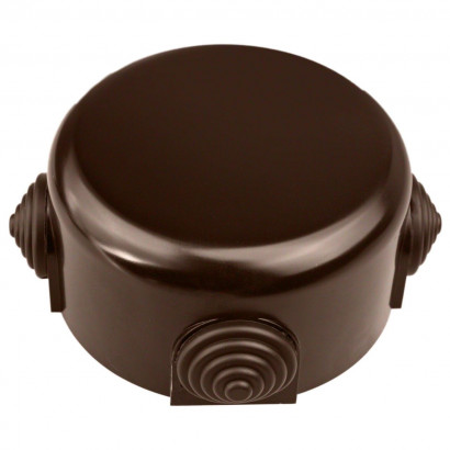 Bironi Распределительная коробка 90мм R, пластик, коричневый (4 кабельных ввода в комплекте), R1-523-22-K
