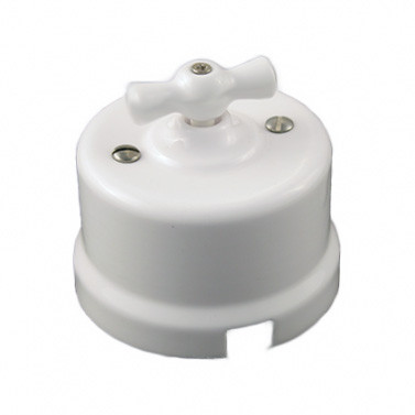 Bironi Выключатель Перекрестный, керамика, цвет белый, B1-203-01