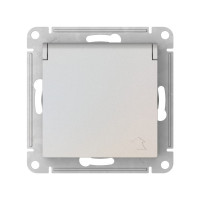 ATN000446S - ATLASDESIGN РОЗЕТКА с заземлением со шторками с крышкой,16А,IP20, мех.,быстрозажим. клем., ЖЕМЧУГ, Systeme Electric