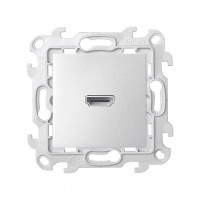 Simon Розетка HDMI v1.4 цвета алюминий S24 Harmonie, 2411094-033