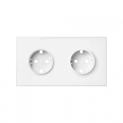 Simon 10020202-230 Кит 2 поста, фронт. Накладка на 2 розетки Schuko цвета белый матовый S100