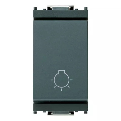 Vimar Кнопка 1P NO 10A с символом "лампа", серая, 16081