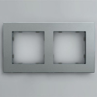 IRIDIUM Рамка на 2 пост, серебристый, Berlin 02, 02P202