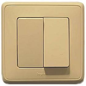Legrand Cariva DIY Выключатель двухклавишный, слоновая кость, 695904