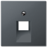 Крышка для одинарных телефонных и компьютерных розеток (UAE), фиксация винтом; термопласт; матовый антрацит; A500, A569-1BFPLUAANM