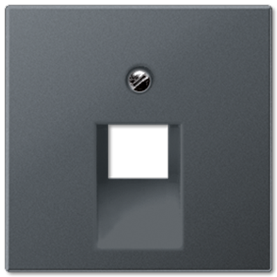 Крышка для одинарных телефонных и компьютерных розеток (UAE), фиксация винтом; термопласт; матовый антрацит; A500, A569-1BFPLUAANM