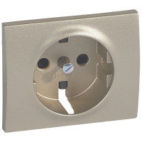 Legrand Лицевая панель - Galea Life - для розетки 2К+З - с защитными шторками - Titanium, 771421