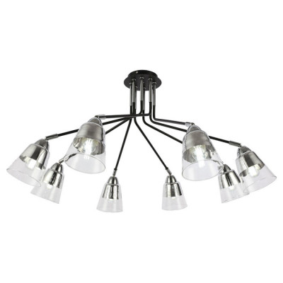 Evoluce SLE102902-08 Светильник потолочный Черный, Хром/Прозрачный E27 8*40W