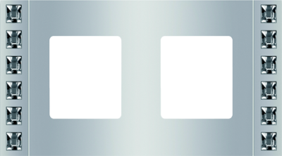 FD01272CB Fede Crystal De Luxe Velvet Рамка 2-ная, Bright Chrome