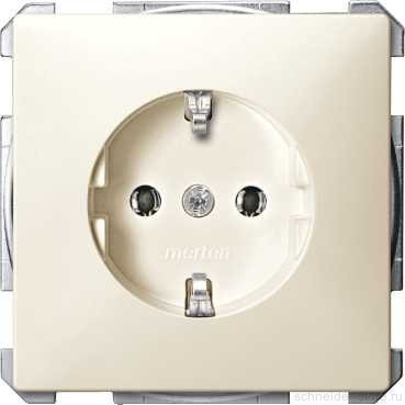 SD Розетка со шторками 2К+З 16А 250В~, винт. клеммы, беж.