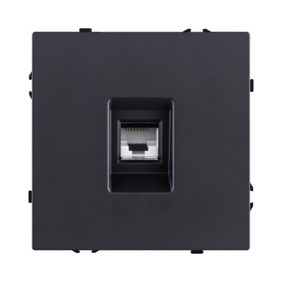 Розетка Ethernet RJ45 Cat.5, черный матовый Kollinger Eclipse EC-017BK