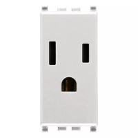 Vimar Розетка SICURY 2P+T 15A USA+SASO ,серебро матовое, 20242.N