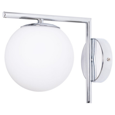 Arte Lamp Bolla-unica, Бра, цвет арматуры - ХРОМ, цвет плафона/декора - БЕЛЫЙ, 1х40W E14, A1924AP-1CC