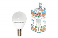 Лампа светодиодная FG45-10 Вт-230 В-6500 К–E14 Народная, SQ0340-1590