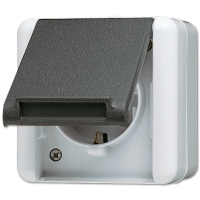 Штепсельная розетка SCHUKO 16А 250V~ с защитой от детей; для накладного монтажа IP44, 820KIW