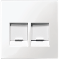 SM Накладка для 2-х разъёмов, со шторк., для арт. №SCMTN4566-00хх, бел.