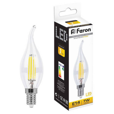 Лампа светодиодная, (7W) 230V E14 2700K, LB-67, Feron 25727