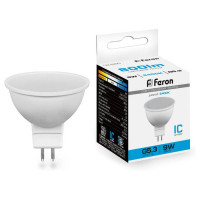 Лампа светодиодная, (9W) 230V G5.3 6400K MR16, LB-560, Feron 25841