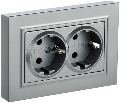 BRITE Роз. 2-я с з/к/ш 16А в сб. РСш12-3-БрА алюм. IEK, BR-R24-16-K47-F