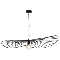 LUSSOLE RONKONKOMA Подвесной светильник, цвет основания - черный, плафон - металл (цвет - черный), 1x60W E27, LSP-9931