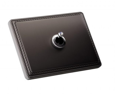 Fontini Выключатель 1-клавишный, цвет графит, тумблер - хром,  Fontini, серия Font barcelona 1950