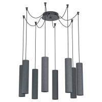 39824 Светод. подвес MENTALONA, 8х4,5W(GU10), ?185, H1500, 8х345lm, сталь, антрацит// тераццо, черный
